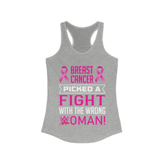 Picked a Fight with the Wrong Woman Breast Cancer Awareness Racerback - Horizon Bliss