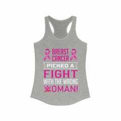 Picked a Fight with the Wrong Woman Breast Cancer Awareness Racerback - Horizon Bliss