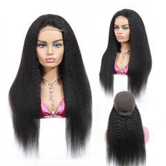 180% Density Full 4x4 Transparent Lace Front Kinky Straight Human Hair - Horizon Bliss