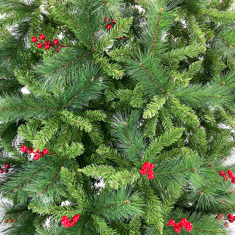 7.5 FT Upside Down Christmas Tree with Artificial Berries and Santa's