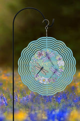 Spring Home Decor Light Blue Dragonflies Purple Wind Spinner