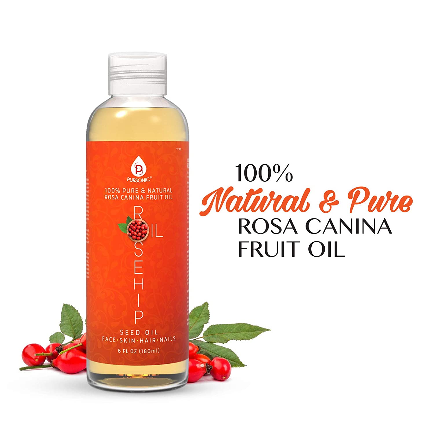 100% Pure & Natural Cold Pressed Premium Rosehip Seed Oil 6 Oz