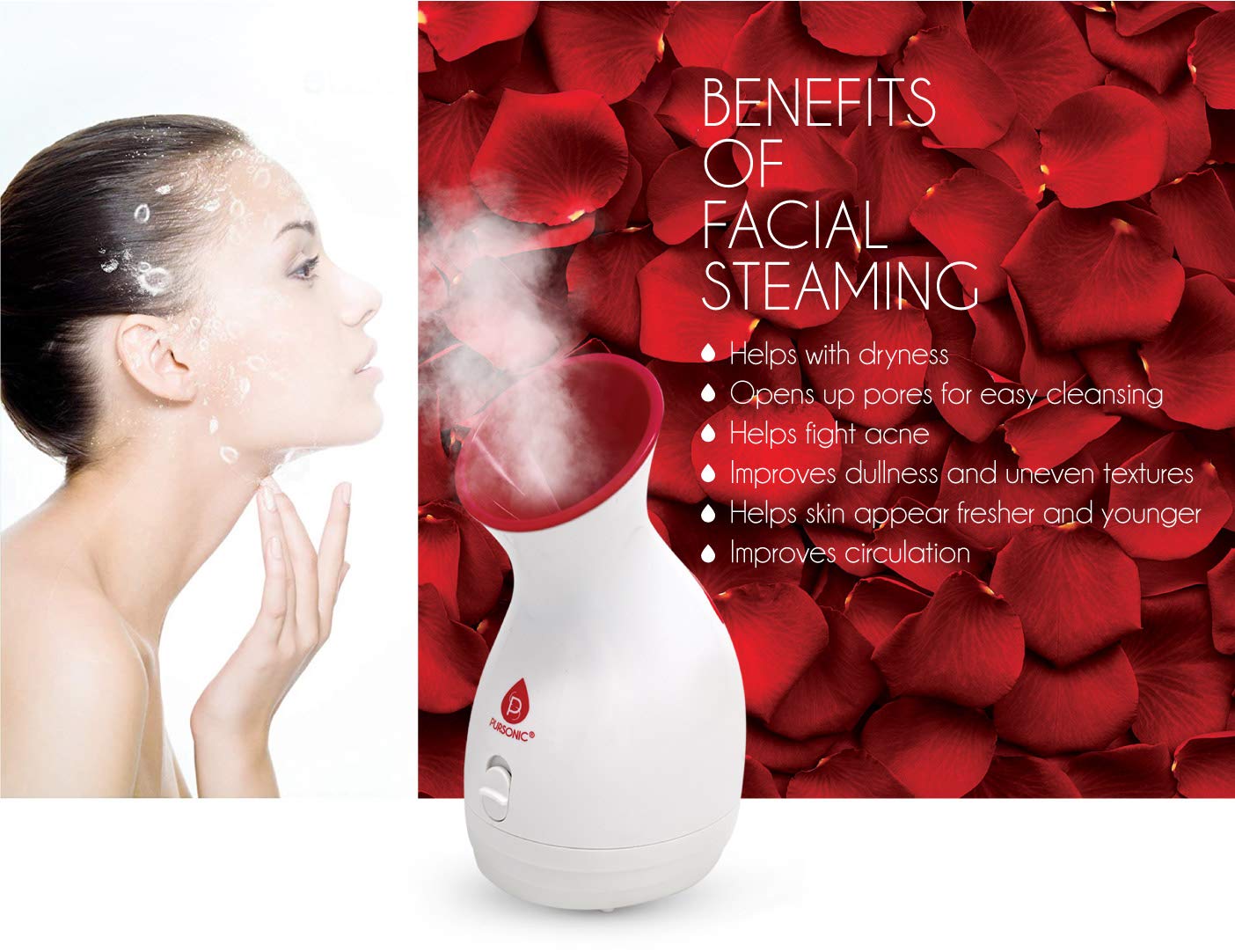 Pursonic Facial Steamer Hot Mist Moisturizing Spa: Nourish Skin