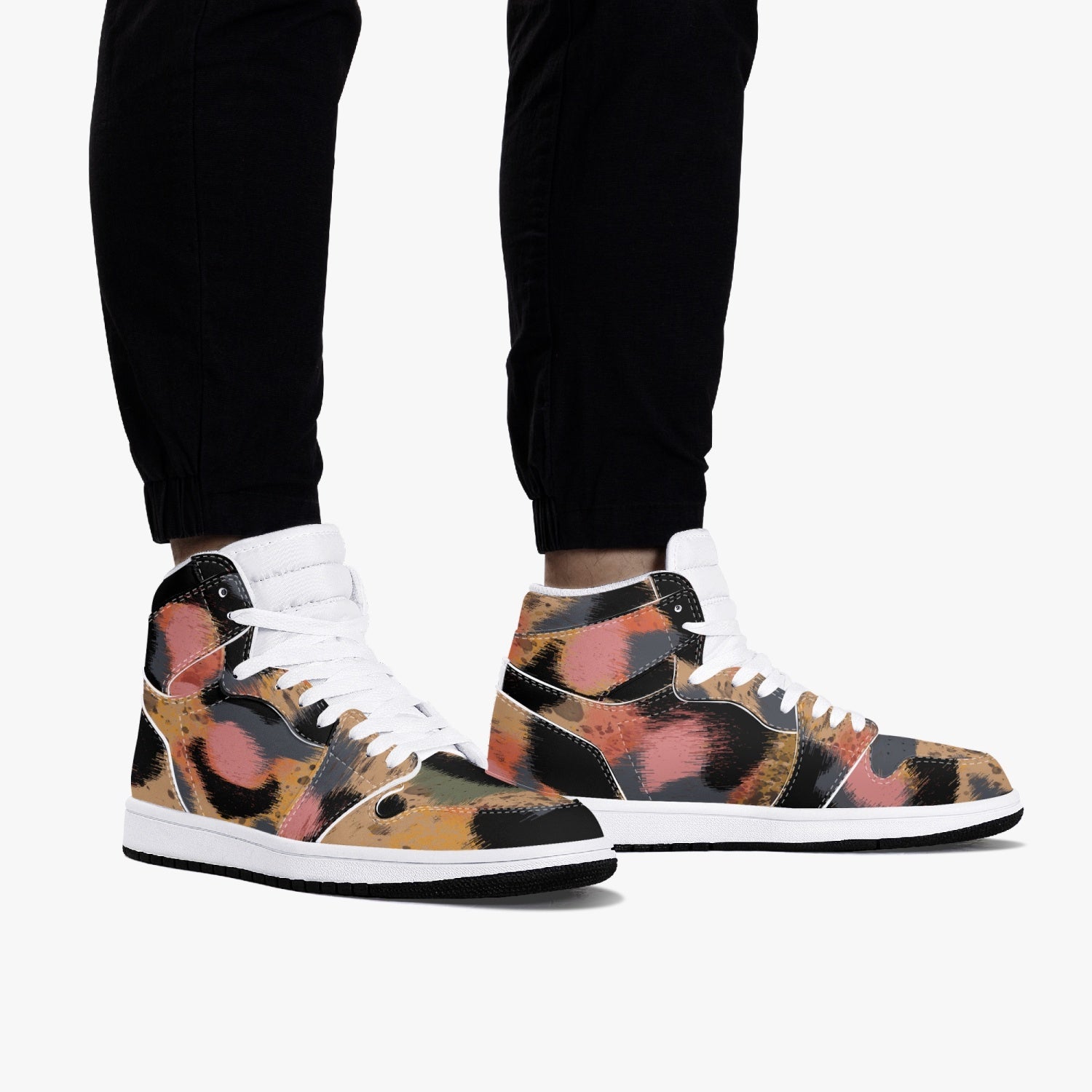 Jacki Easlick Leopard Print High-Top Leather Sneakers