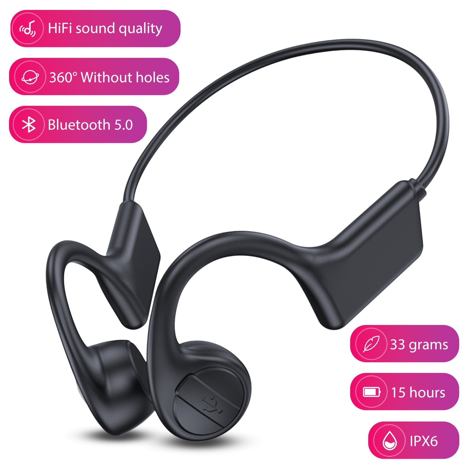 Waterproof Bone Conduction Headphones Perfect for Swimming Cycling