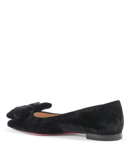 Baby Bow Velvet Ballerina - Black - Horizon Bliss