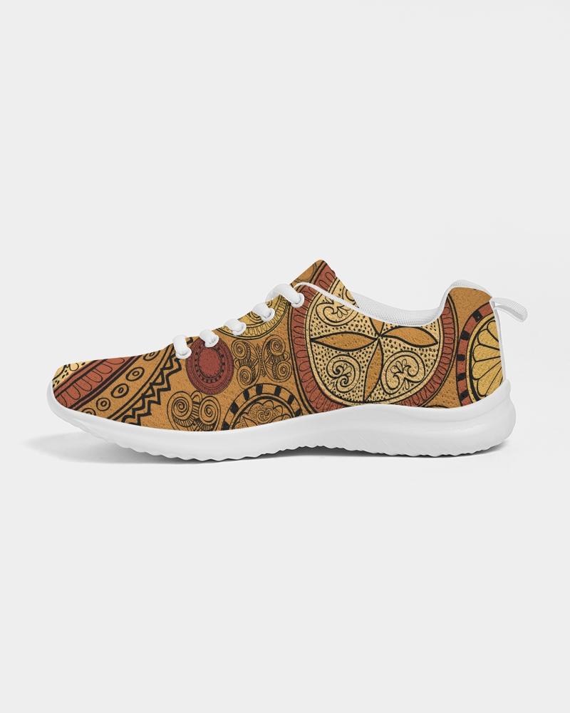 Womens Sneakers - Brown Paisley Style Canvas Sports Shoes / Running - Horizon Bliss