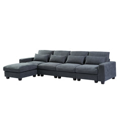 Modern Large L-Shape Feather Filled Sectional Sofa,  Convertible Sofa - Horizon Bliss