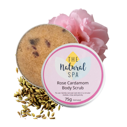 Rose and Cardamom Body Scrub - 3 different size option - Horizon Bliss