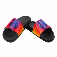 Mens Slide Sandals, Flip Flop Peace & Love Tie-dye Rainbow Shoes - Horizon Bliss