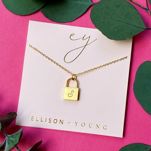 Scripted Notes Locket Initial Necklace - Horizon Bliss