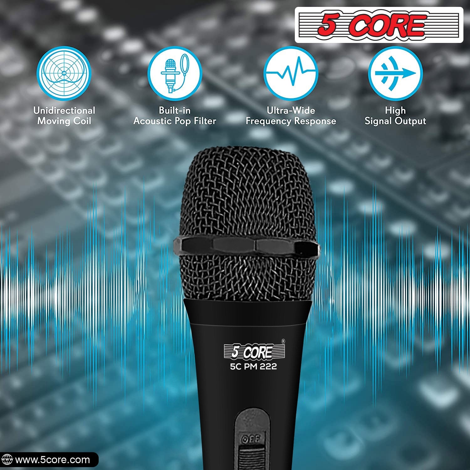 5 Core Microphone XLR Dynamic Karaoke Singing Handheld Microfono