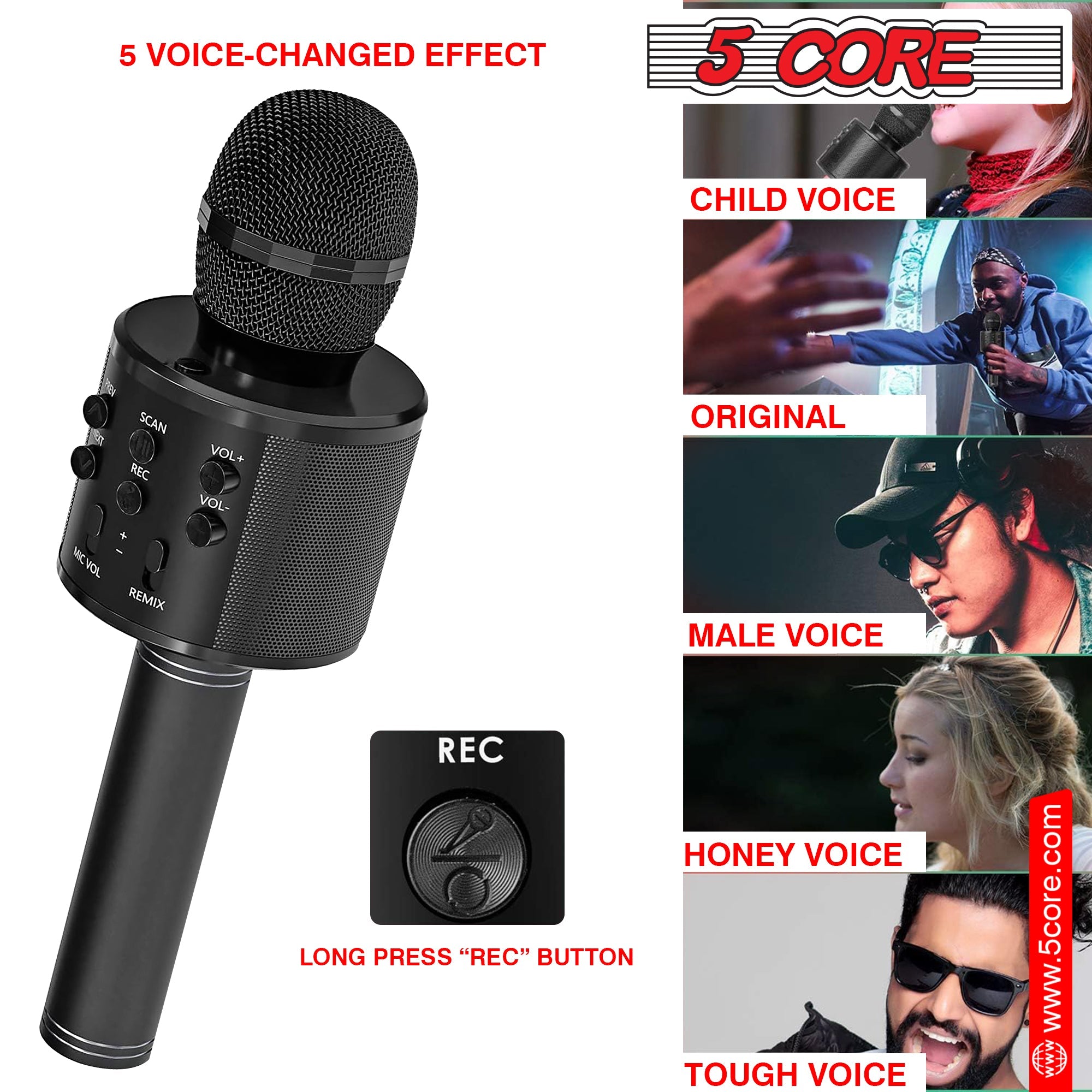 5Core Karaoke Microphone Bluetooth Mic Portable Handheld Wireless