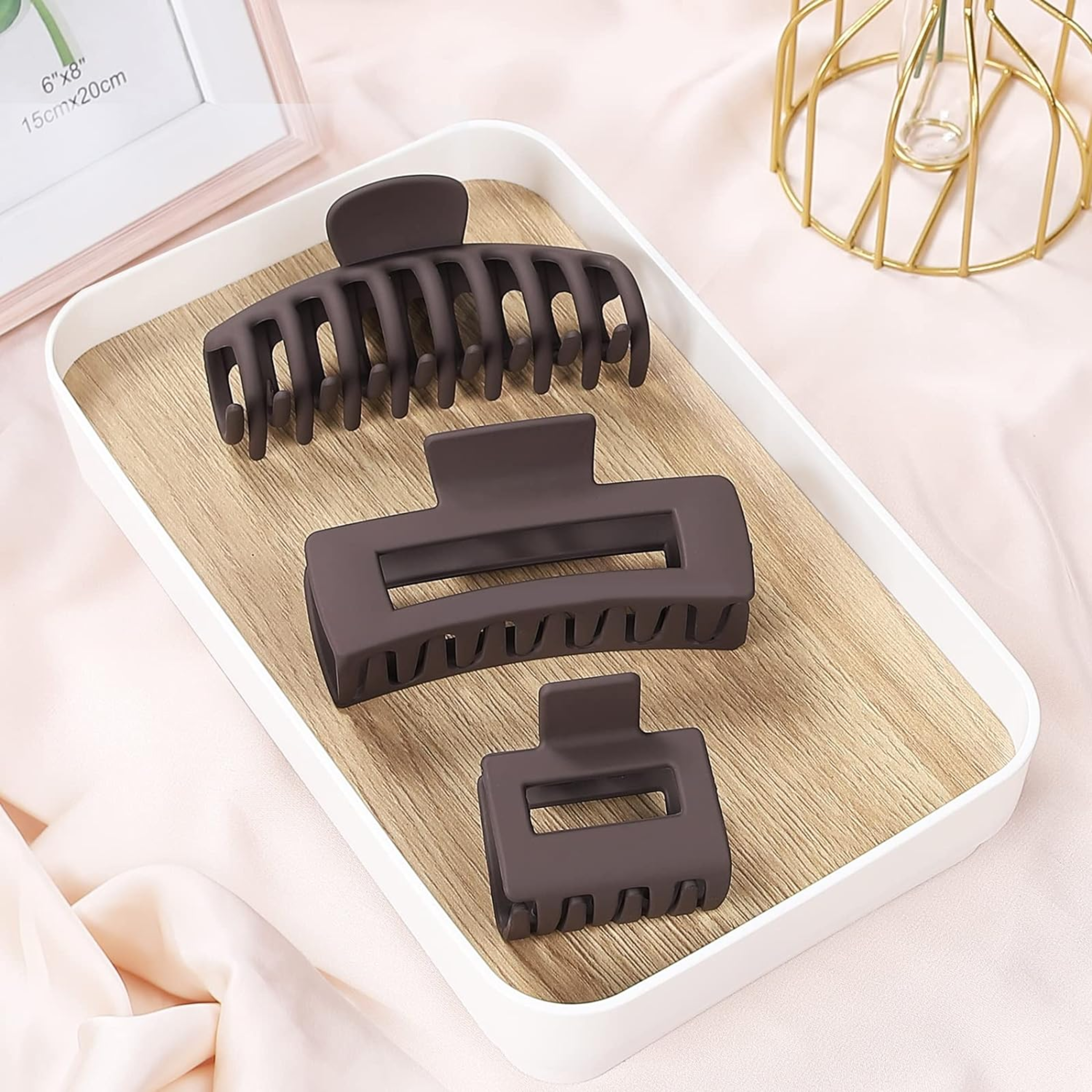 12 Pack Large Claw Clips for Thick Hair, 4inch Rectangle Hair Claw Clips Set, 2inch Small Square Hair Clips for Women, Non-slip Stylish Big Matte Banana Clips - Horizon Bliss