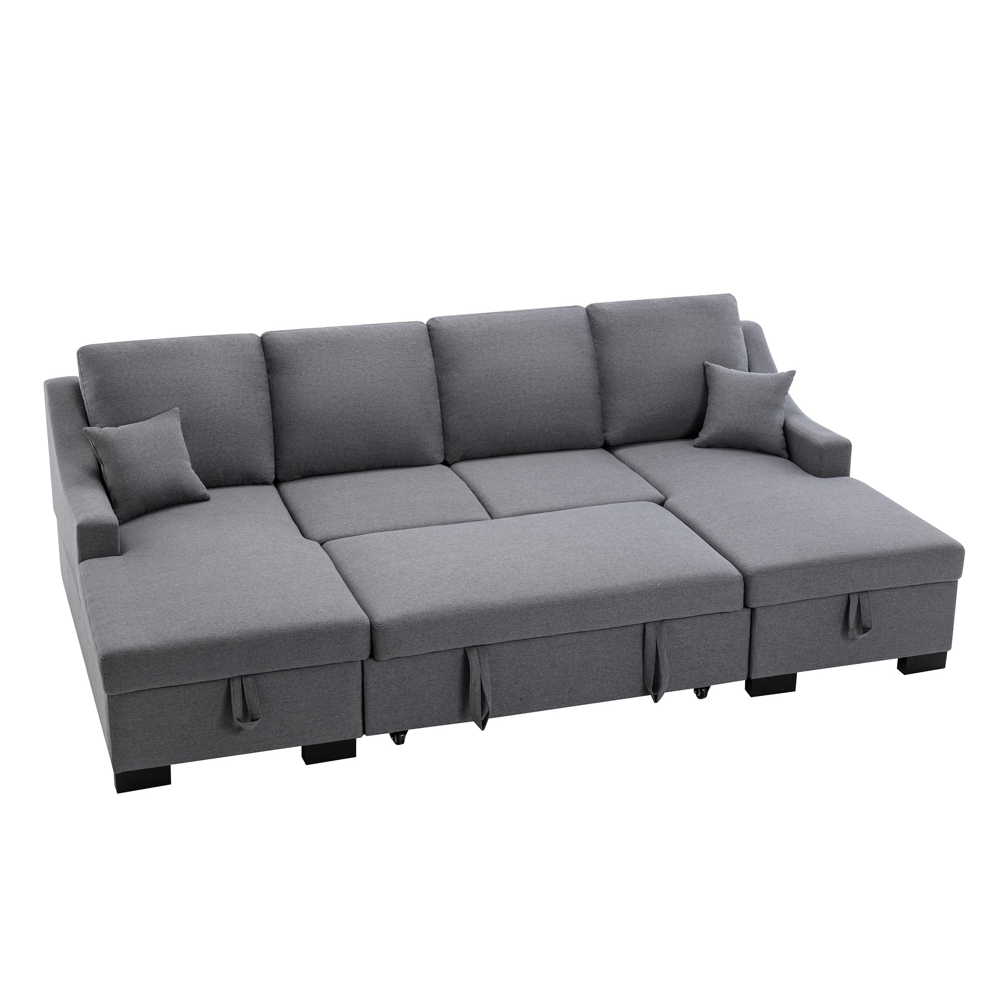 Upholstery Sleeper Sectional Sofa with Double Storage Spaces, 2 - Horizon Bliss