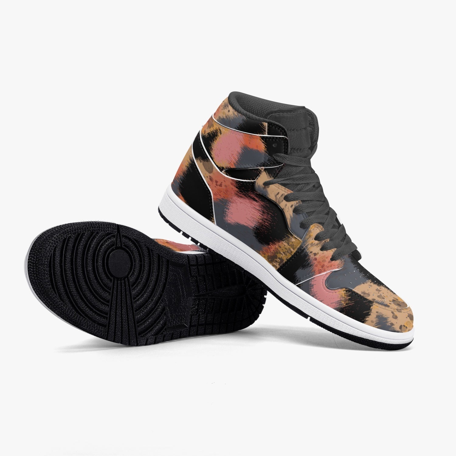 Jacki Easlick Leopard Print High-Top Leather Sneakers