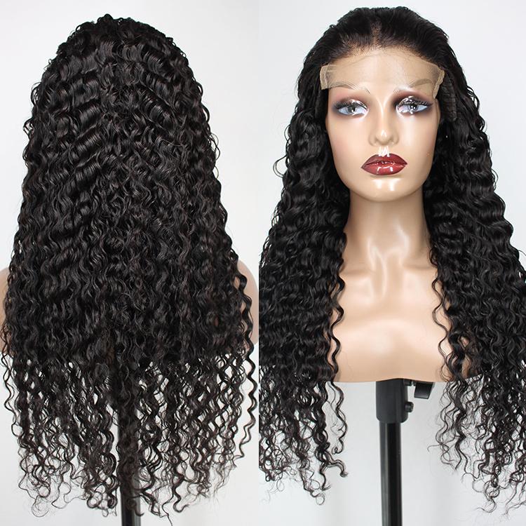 180% Density Full 4x4 Transparent Lace Front Jerry Curl Human Hair Wig - Horizon Bliss