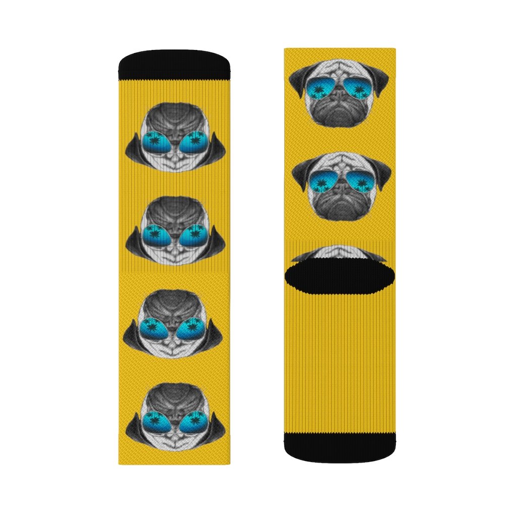 Pug in Sunglasses Fun Novelty Socks - Horizon Bliss