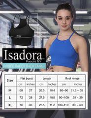 Isadora Paccini Women's Blue Ribbed Scoop Neck Crop Cute Tops for