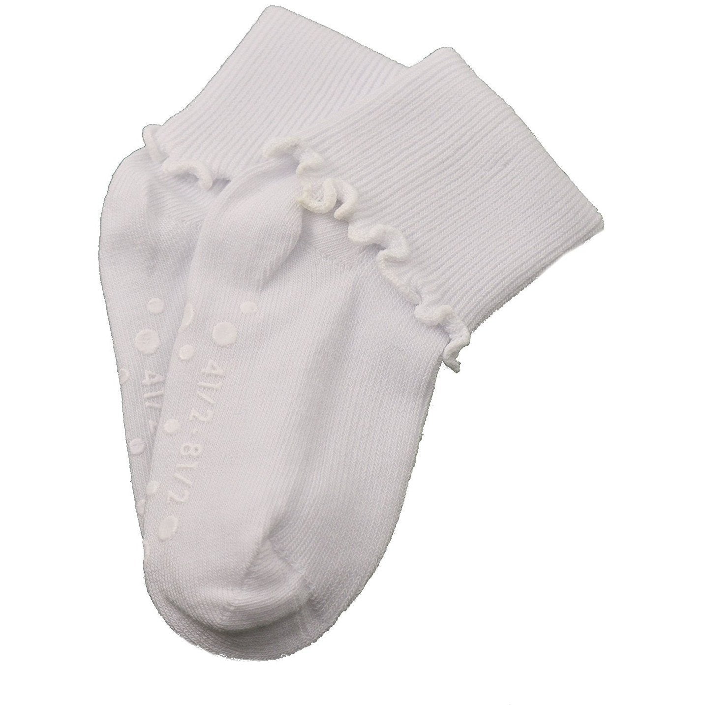 Sierra Socks Girls Cotton Lettuce Ruffle Ripple Edge Turn Cuff - Horizon Bliss