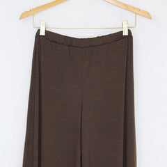 Elastic Waist Wide Leg Pants Brown - Horizon Bliss