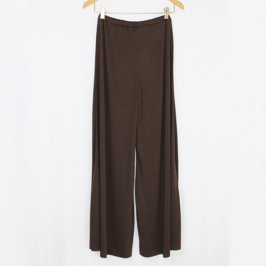 Elastic Waist Wide Leg Pants Brown - Horizon Bliss