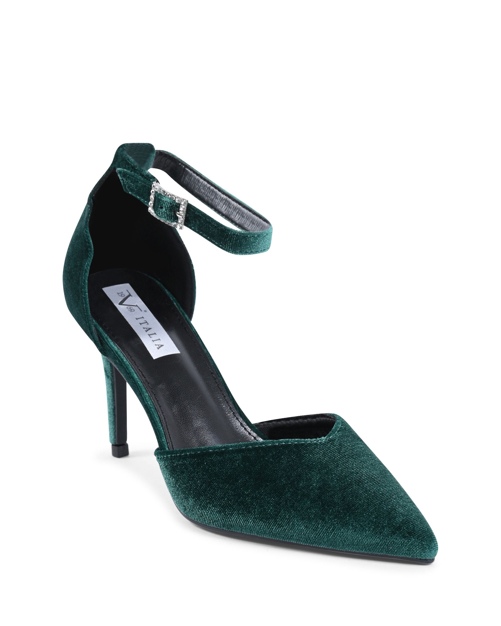 19V69 Italia Womens Ankle Strap Pump Green F0110 VERDE - Horizon Bliss