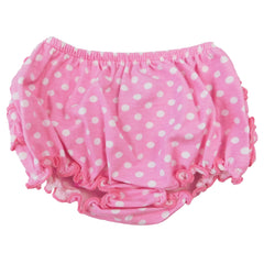 Girls Pink Polka Dot Ruffled Butt Bloomer - Horizon Bliss