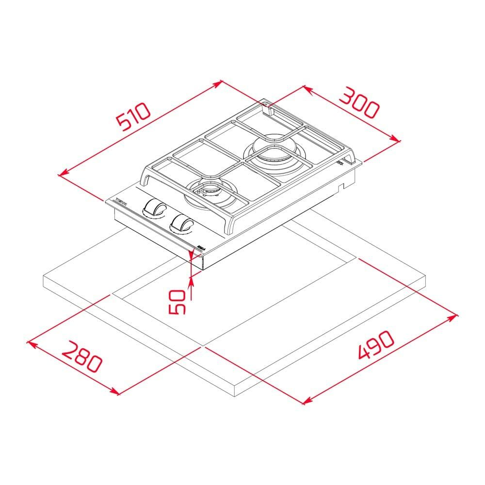 Gas Hob Teka GZC32300XBA 3800W (30 CM) - Horizon Bliss