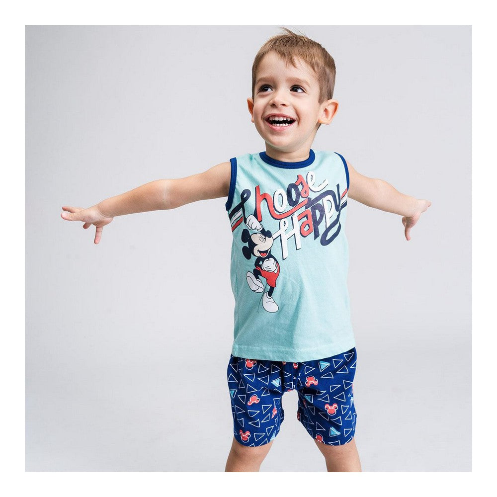 Summer Pyjama Mickey Mouse Baby Blue - Horizon Bliss