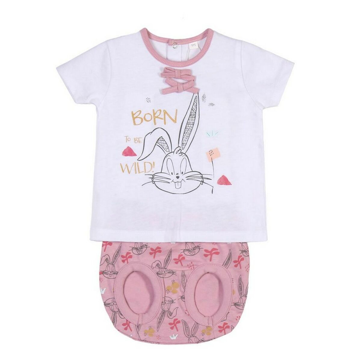 Set of clothes Looney Tunes Baby White Pink - Horizon Bliss