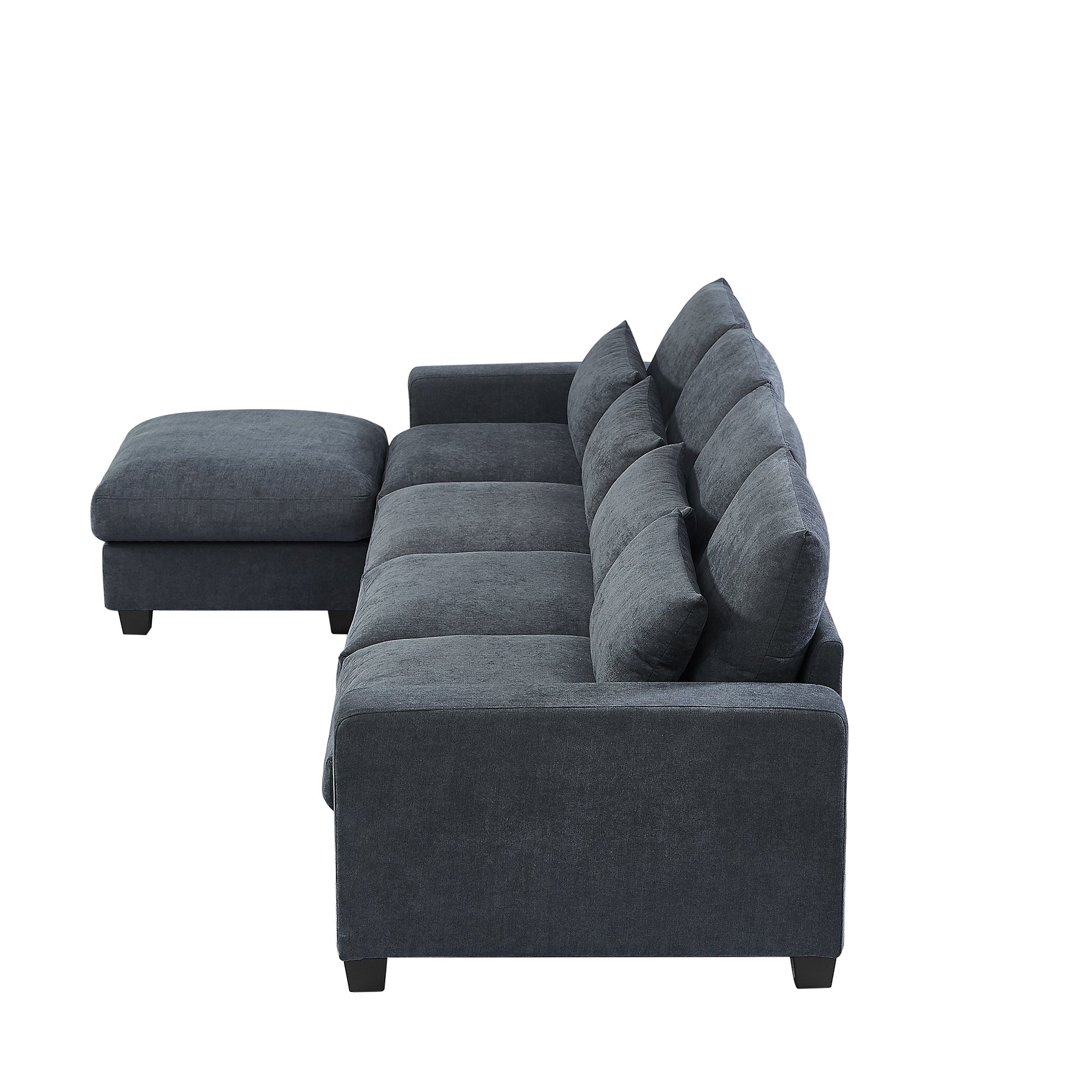 Modern Large L-Shape Feather Filled Sectional Sofa,  Convertible Sofa - Horizon Bliss