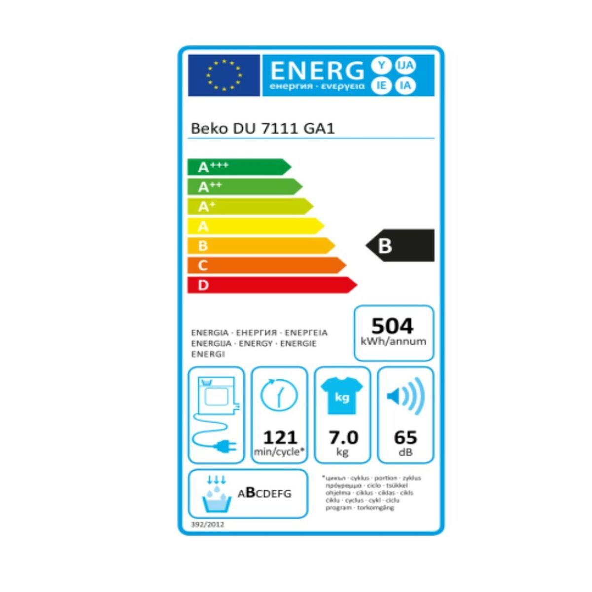 Condensation dryer BEKO DU-7111 GA1 (7 Kg) - Horizon Bliss