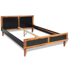 Bed Frame Black Solid Acacia Wood 78.7"x55.1" - Horizon Bliss