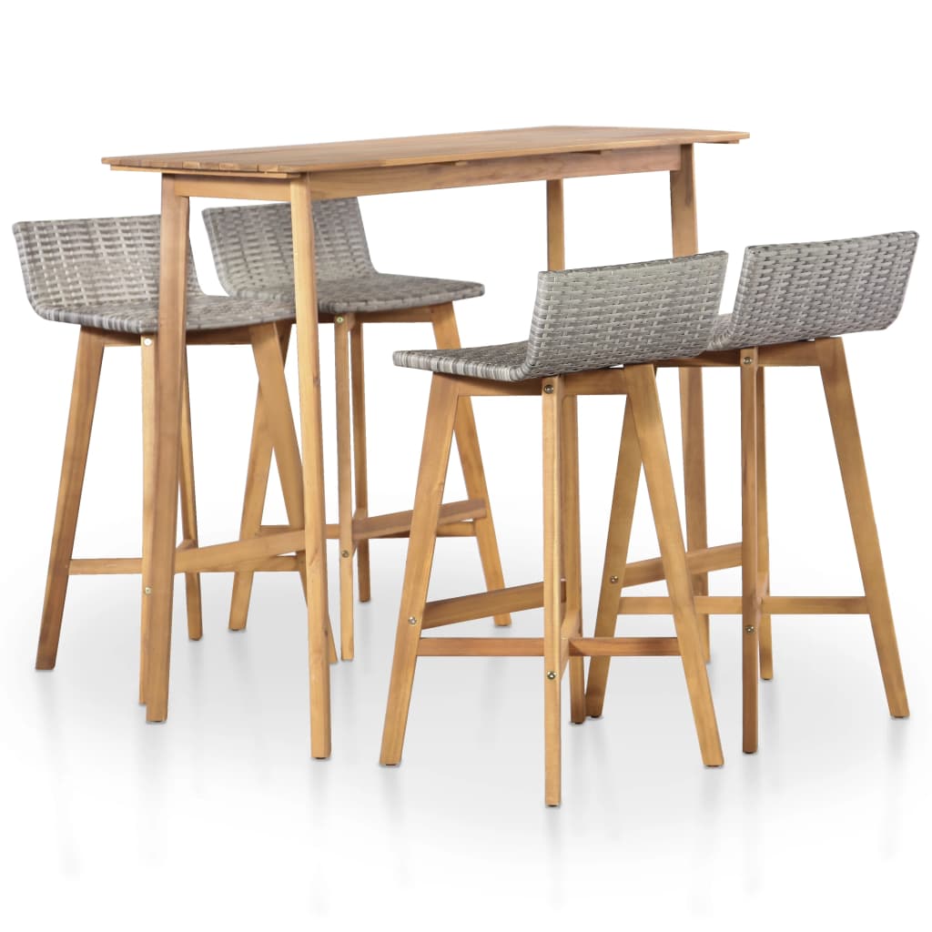 5 Piece Outdoor Dining Set Solid Acacia Wood - Horizon Bliss