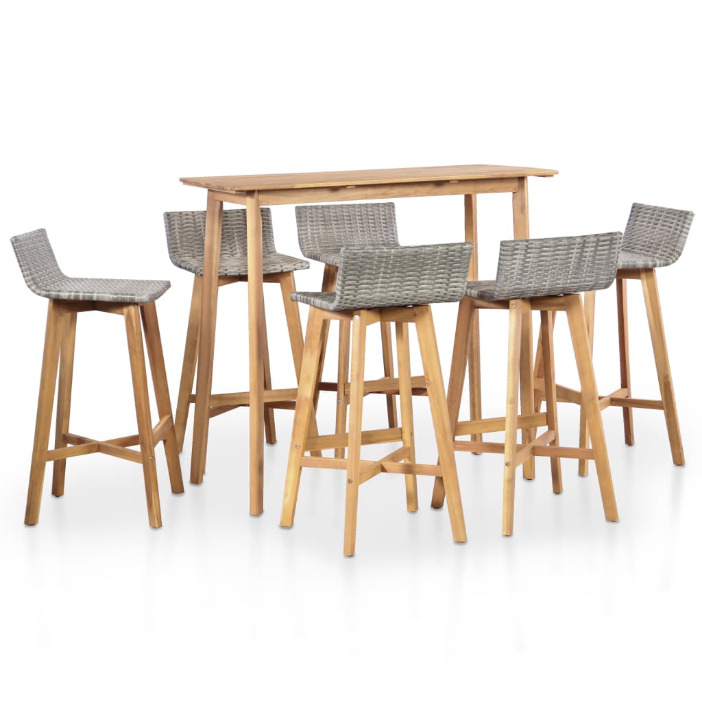 5 Piece Outdoor Dining Set Solid Acacia Wood - Horizon Bliss