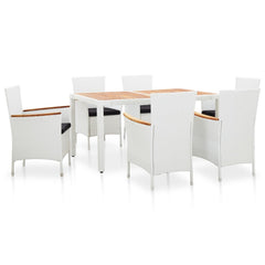 9 Piece Outdoor Dining Set Poly Rattan White - Horizon Bliss