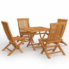 5 Piece Garden Dining Set Solid Teak Wood - Horizon Bliss