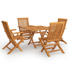 5 Piece Garden Dining Set Solid Teak Wood - Horizon Bliss