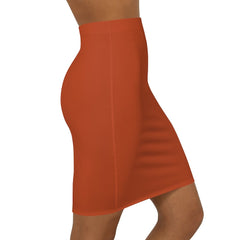 Womens Pencil Skirt, Rust Stretch Mini - Horizon Bliss