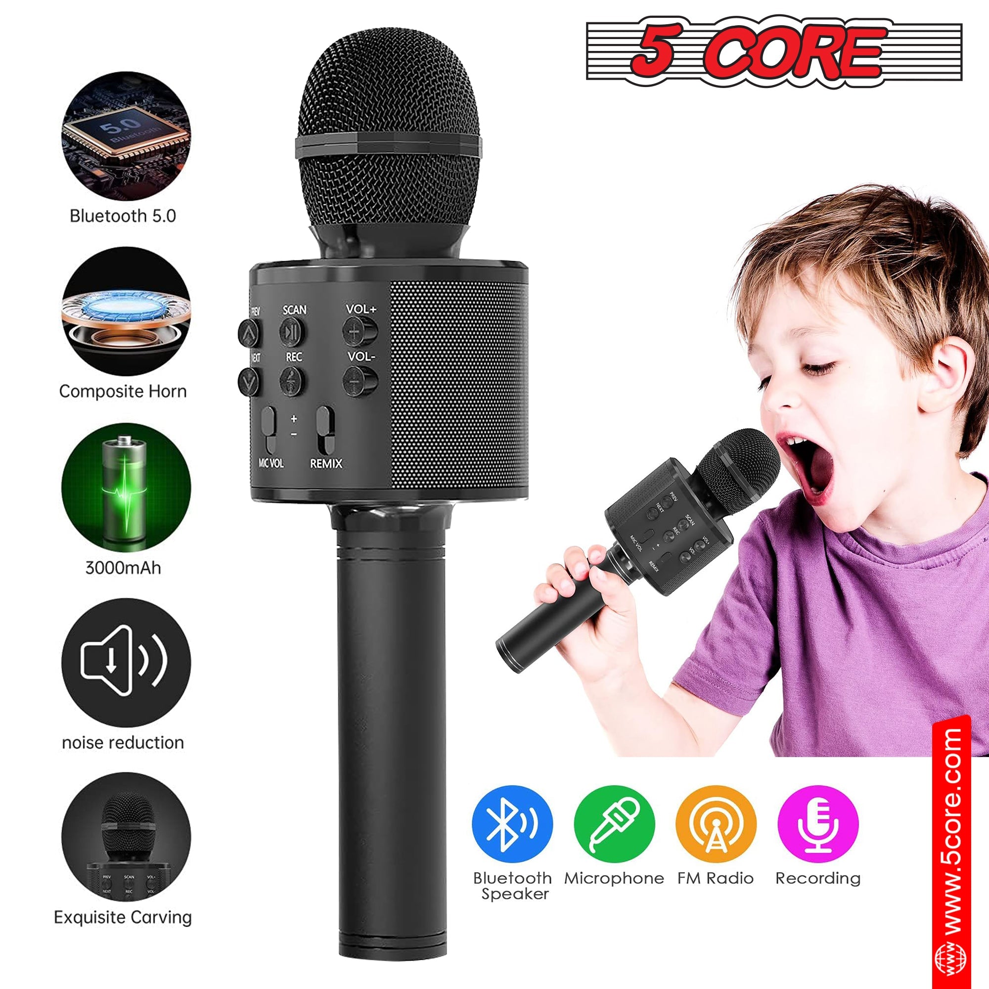 5Core Karaoke Microphone Bluetooth Mic Portable Handheld Wireless