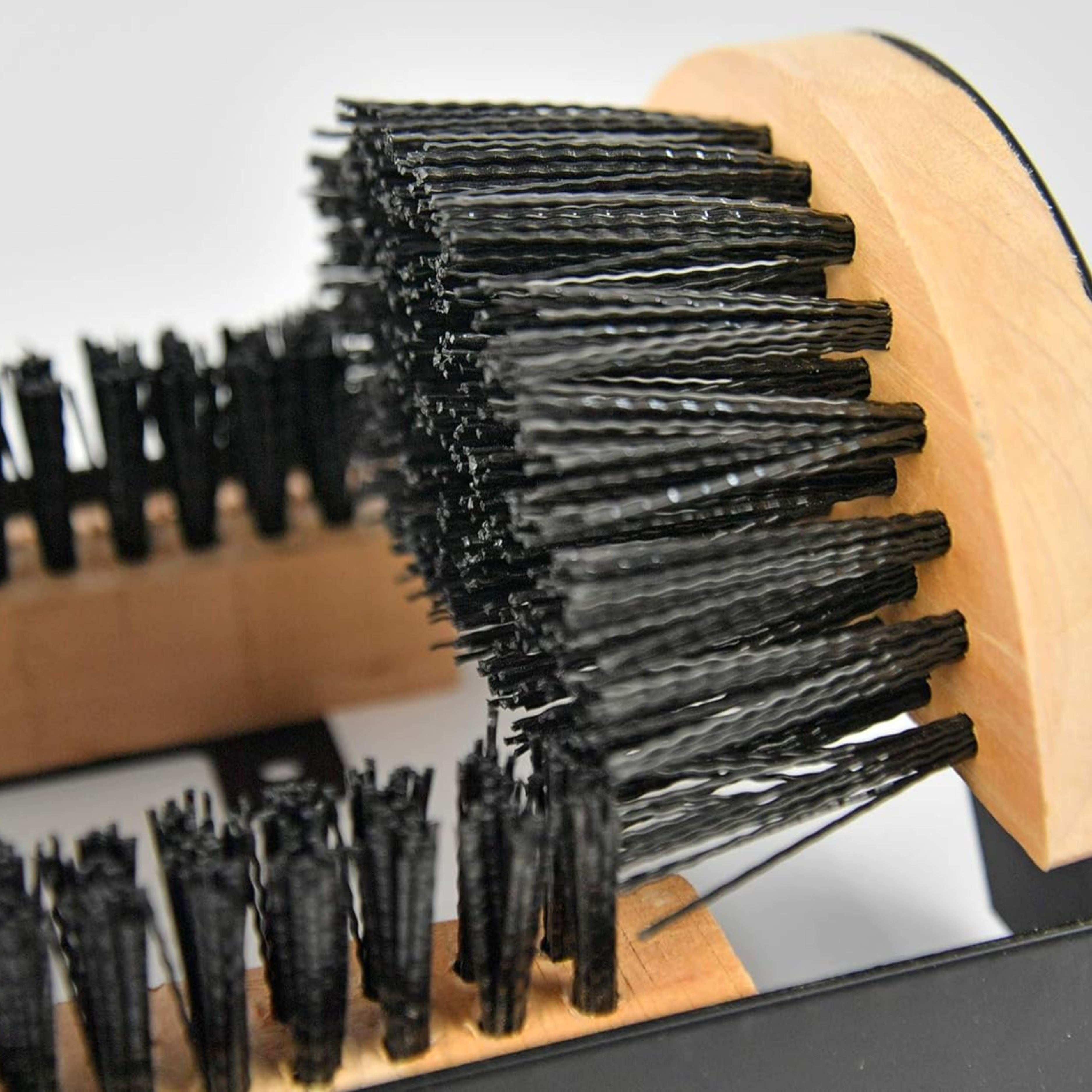 Boot Brush and Scraper, Shoe Cleaning Brush, Outdoor Boot Cleaning Brush, Floor Mountable, 9" L x 6" W x 4.5" H, Black/Natural - Horizon Bliss