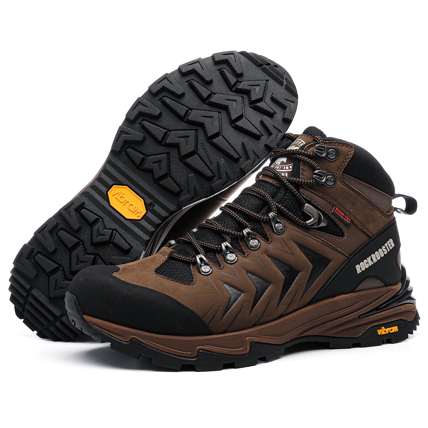 ROCKROOSTER Williamsburg Brown 6 Inch Waterproof Hiking Boots with - Horizon Bliss