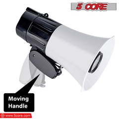 5 Core Megaphone Portable 30W BullhornSiren w LED Adjustable Volume - Horizon Bliss