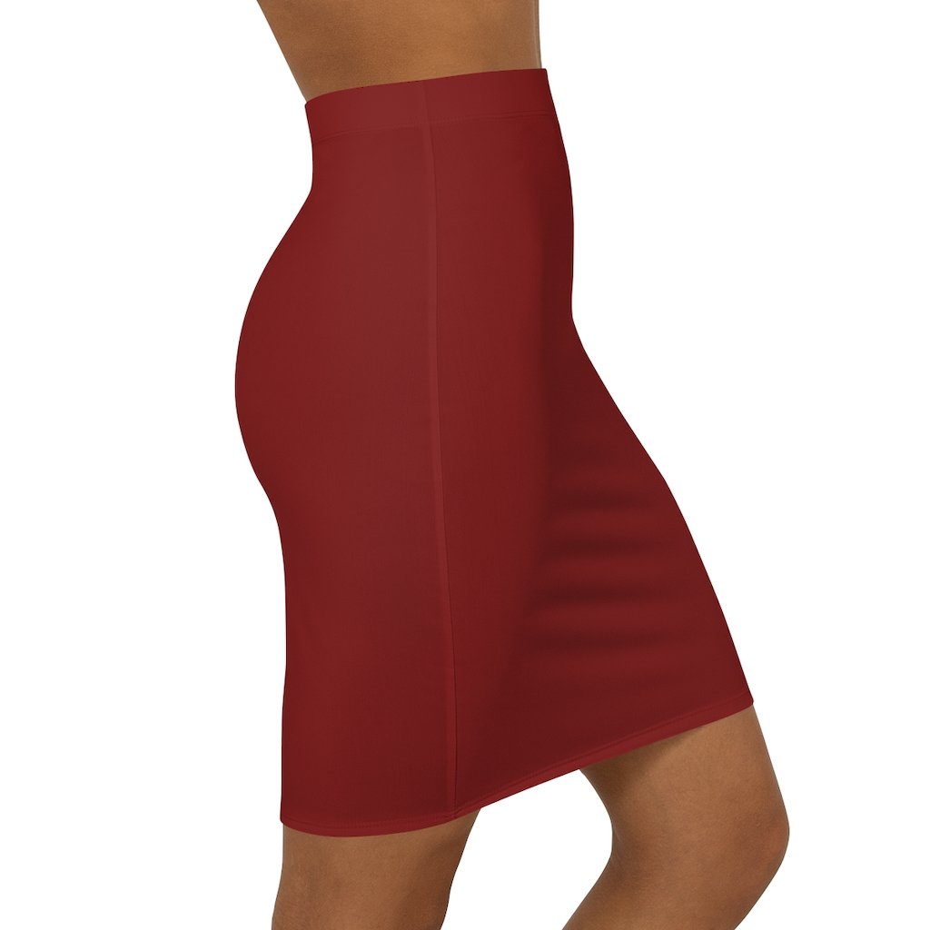 Womens Skirt, Maroon Pencil Skirt - Horizon Bliss