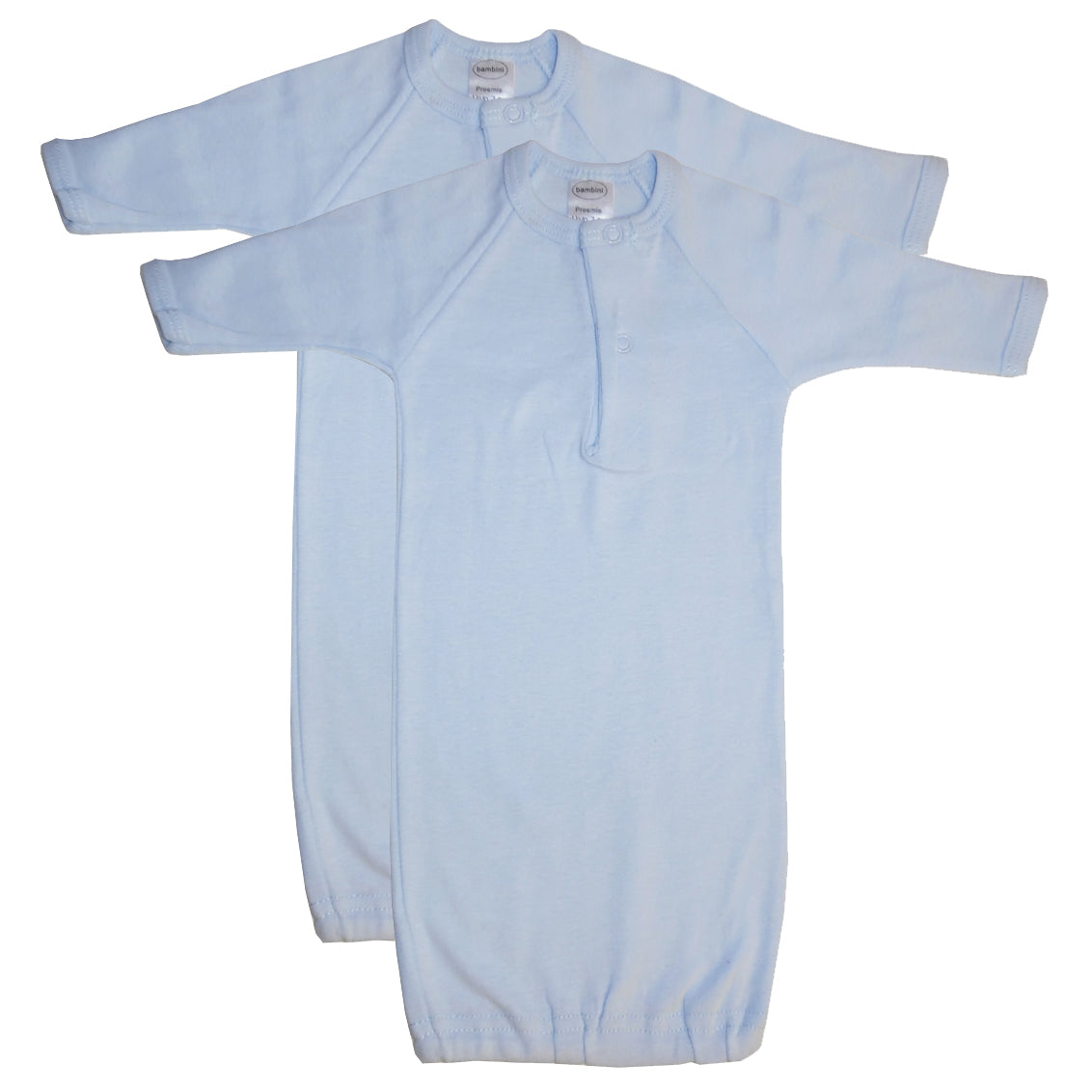 Preemie Solid Blue Gown - 2 Pack - Horizon Bliss