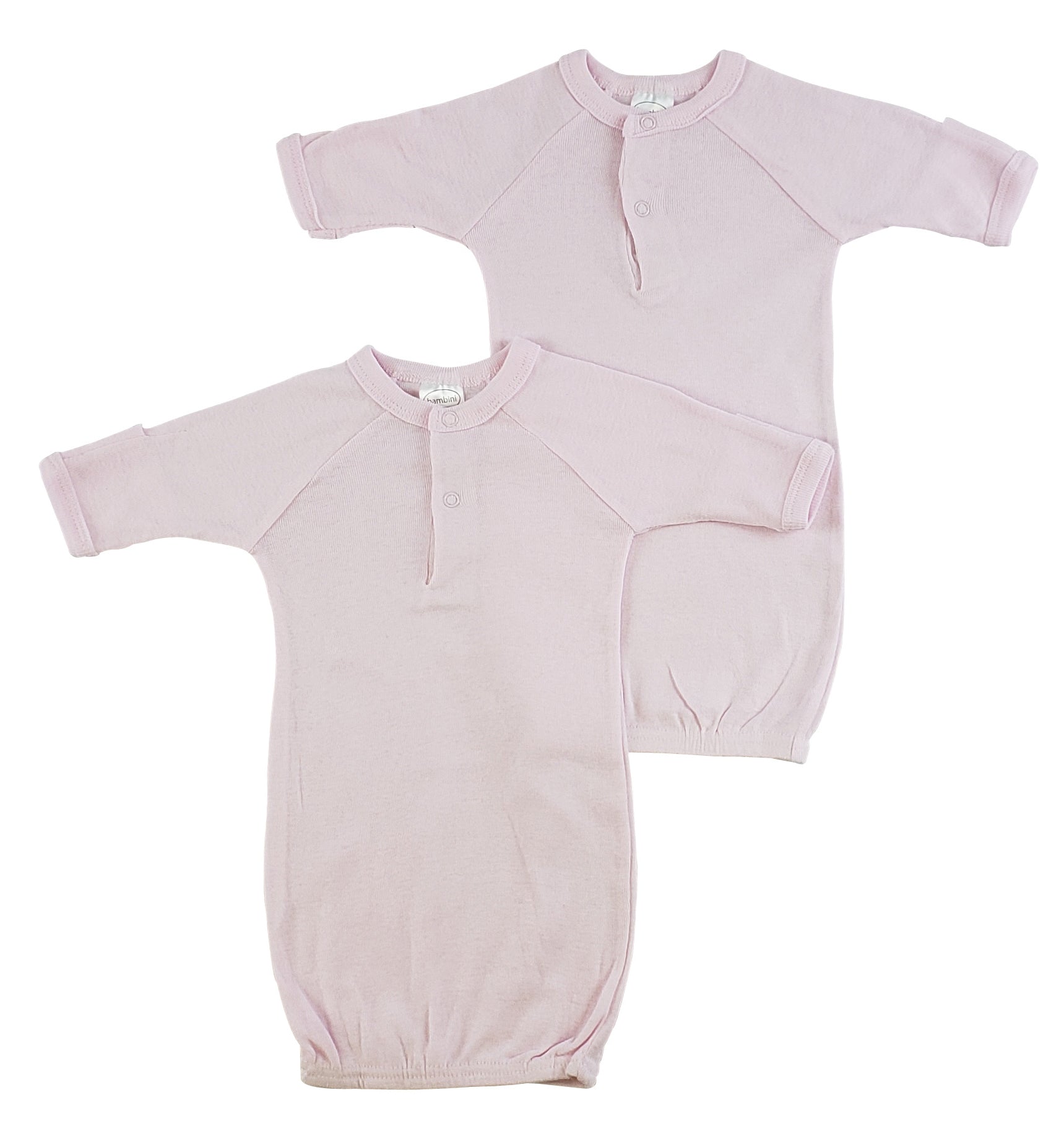 Bambini Preemie Solid Pink Gown - 2 Pack - Horizon Bliss