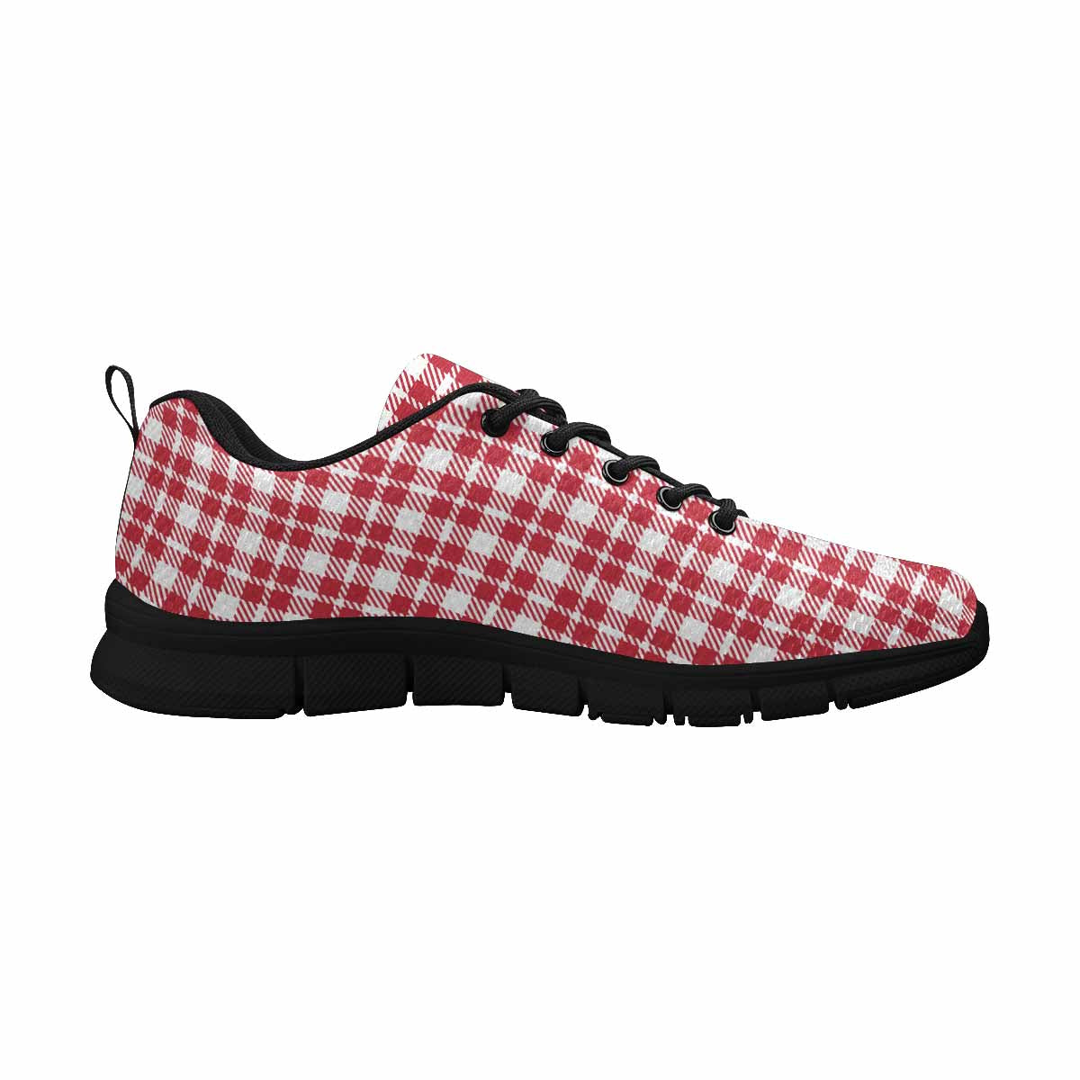 Sneakers For Men,   Buffalo Plaid Red And White - Running Shoes Dg860 - Horizon Bliss