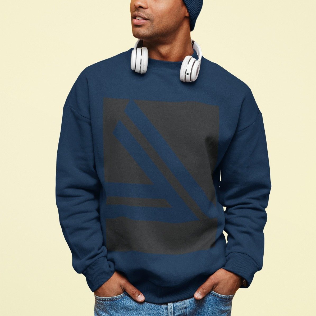 Men's Double Slanted Logo Crewneck Sweatshirt - Horizon Bliss