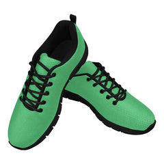 Sneakers For Men, Emerald Green - Canvas Mesh Athletic Running Shoes - Horizon Bliss